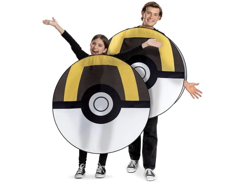 Pokémon Ultra Ball Costume Overlay One Size Pops Open! Adult or Kids Cosplay NEW